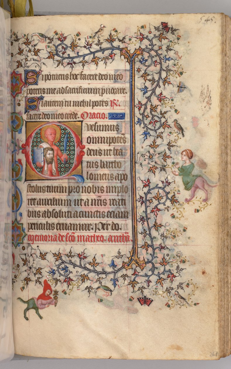 ساعات شارل النبيل ، ملك نافار 1361-1425: fol. 267 و ، سانت بارثولوميو ، ج. 1405. بواسطة ماجستير في الأحرف الأولى وشركاء بروكسل