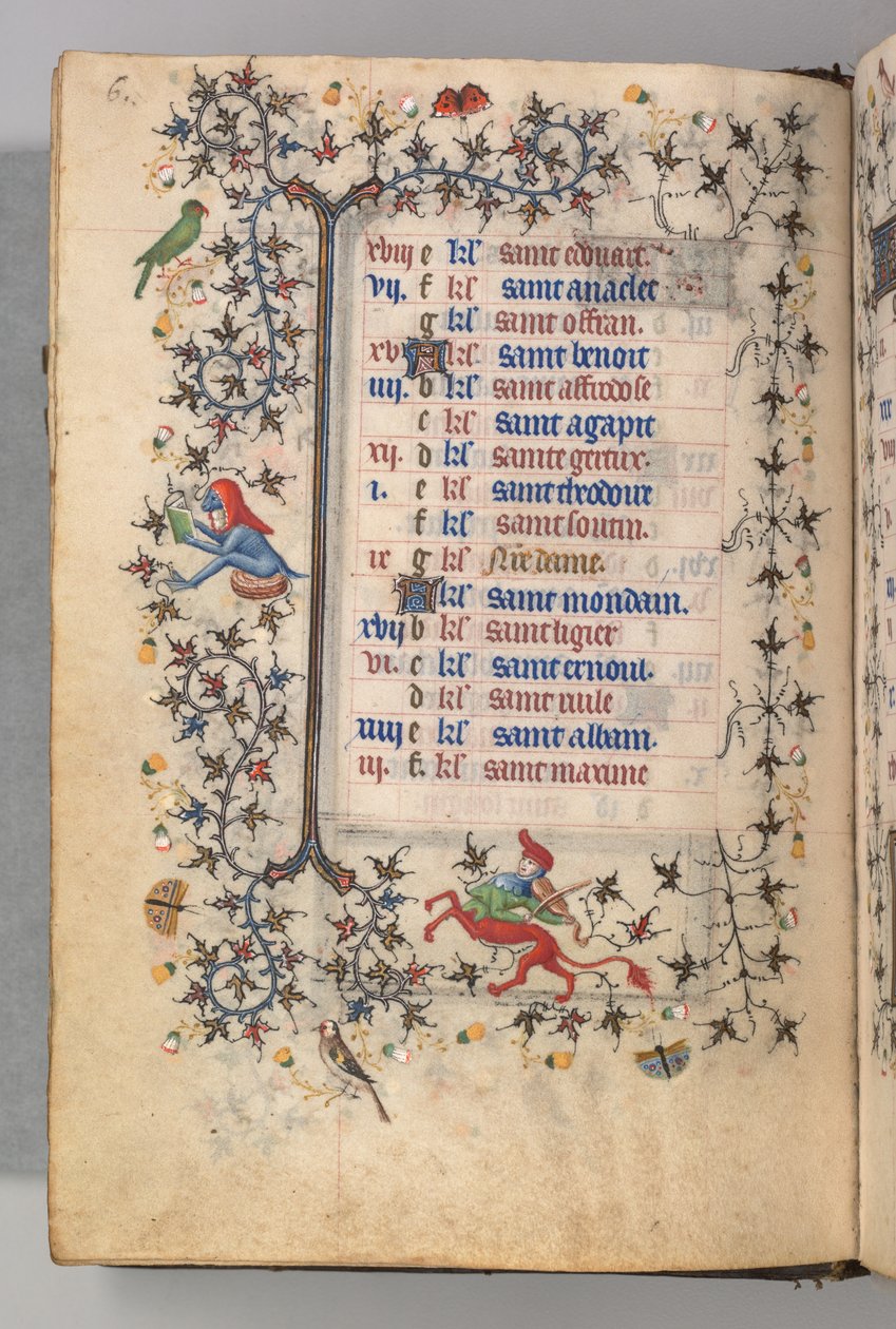 ساعات شارل النبيل ، ملك نافار 1361-1425: fol. 3v ، مارس ، ج. 1405. بواسطة ماجستير في الأحرف الأولى وشركاء بروكسل