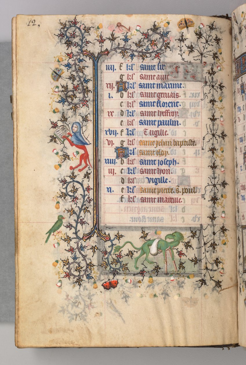 ساعات شارل النبيل ، ملك نافار 1361-1425: fol. 6v ، يونيو ، ج. 1405. بواسطة ماجستير في الأحرف الأولى وشركاء بروكسل