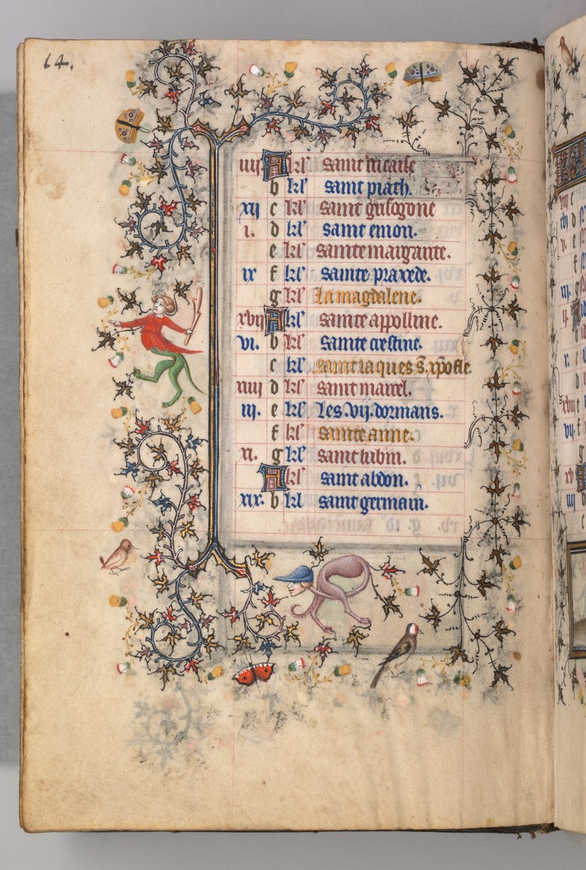 ساعات شارل النبيل ، ملك نافار 1361-1425: fol. 7 ظ ، يوليو ، ج. 1405. بواسطة ماجستير في الأحرف الأولى وشركاء بروكسل