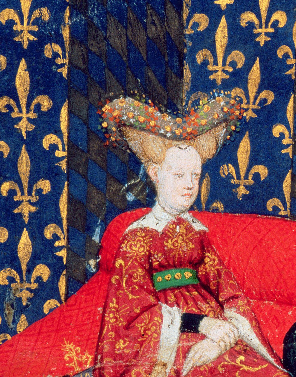 Harl 4431 ، الصحيفة 3 Isabeau of Bavaria ، ملكة فرنسا (1371-1435) ، من قصائد كريستين دي بيسان ، حوالي 1410-15 (ورق) (تفاصيل 53284) بواسطة سيد Cite des Dames
