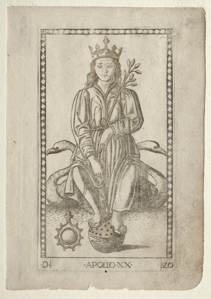 أبولو (من Tarocchi ، السلسلة D: Apollo and the Muses ، رقم 20) بواسطة ماجستير في سلسلة E Tarocchi