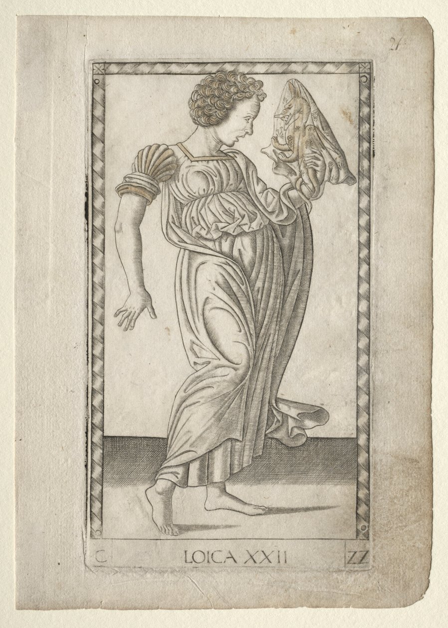 منطق من Tarocchi ، سلسلة C: الفنون الليبرالية ، رقم 22 ، قبل 1467. بواسطة ماجستير في سلسلة E Tarocchi