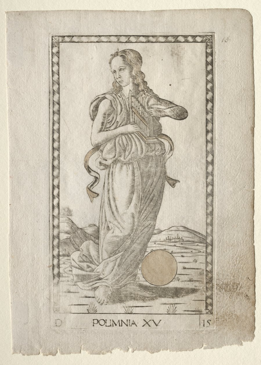 Polyhymnia (ترانيم بطولية) (من سلسلة Tarocchi D: Apollo and the Muses ، رقم 15) بواسطة ماجستير في سلسلة E Tarocchi