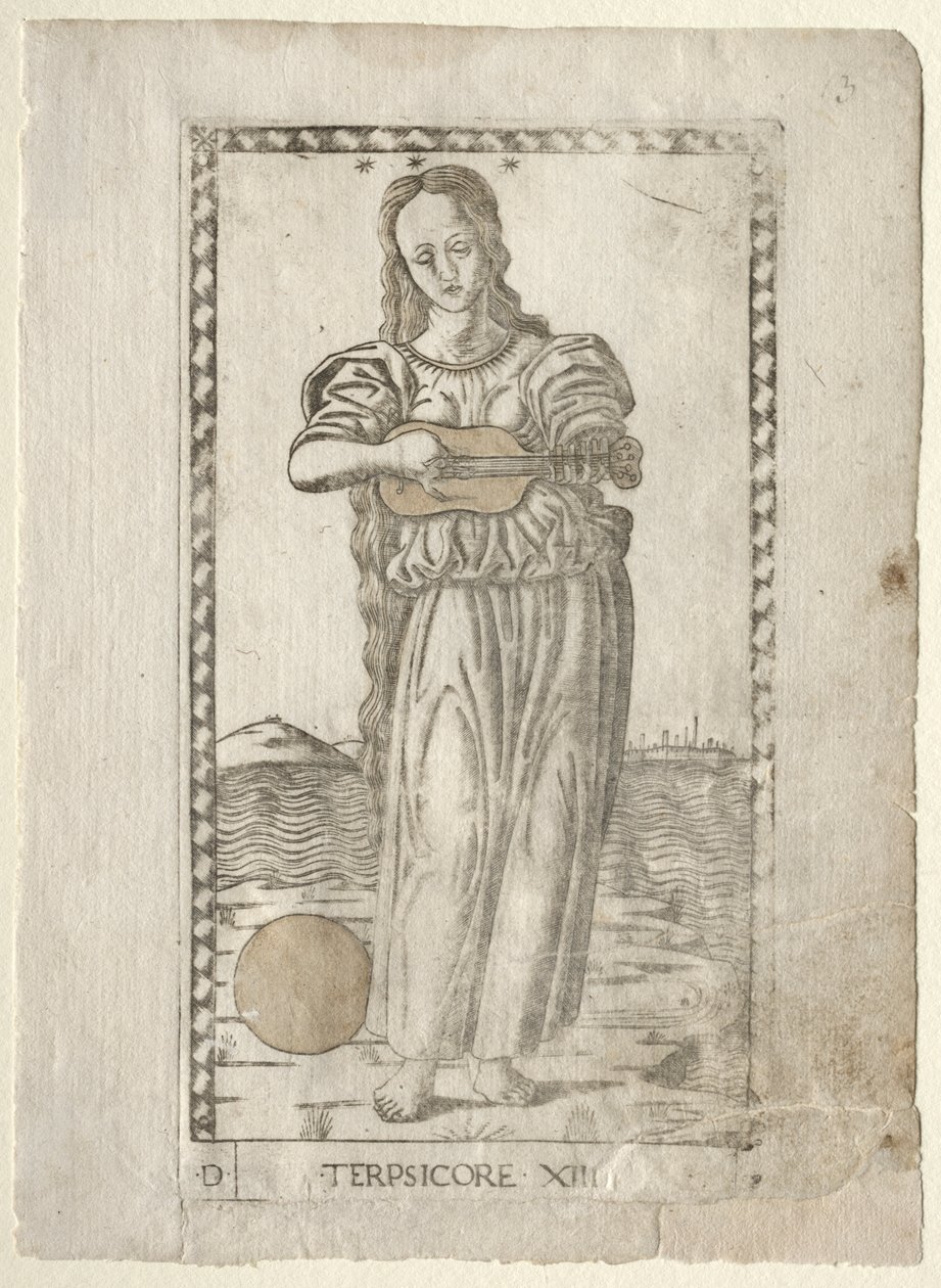 Terpsichore (الرقص والأغنية) (من سلسلة Tarocchi D: Apollo and the Muses ، رقم 13) بواسطة ماجستير في سلسلة E Tarocchi