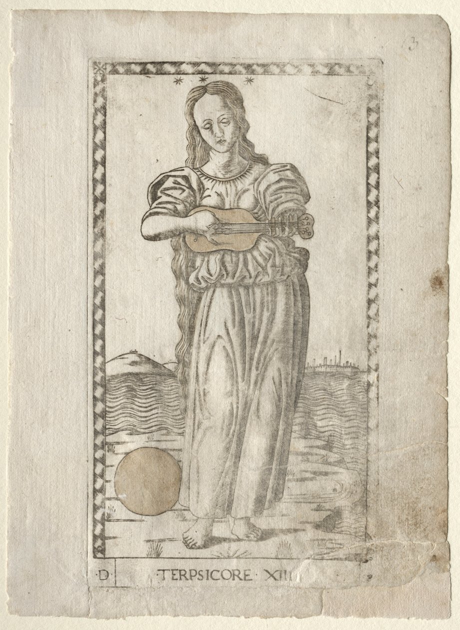 رقص تربسيكور وأغنية من سلسلة Tarocchi D ... ، قبل عام 1467. بواسطة ماجستير في سلسلة E Tarocchi