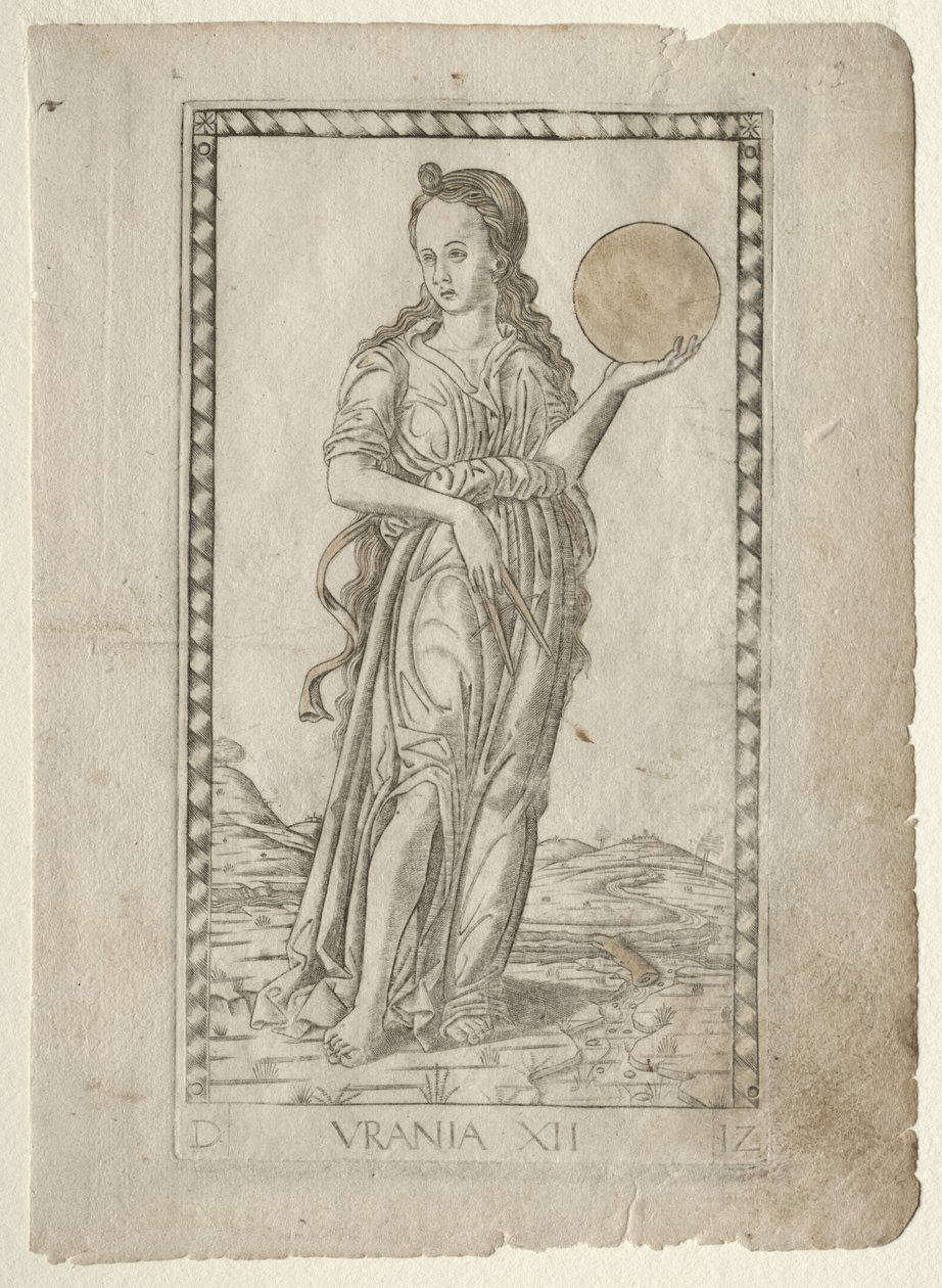 Urania (علم الفلك) (من سلسلة Tarocchi D: Apollo and the Muses ، رقم 12) بواسطة ماجستير في سلسلة E Tarocchi