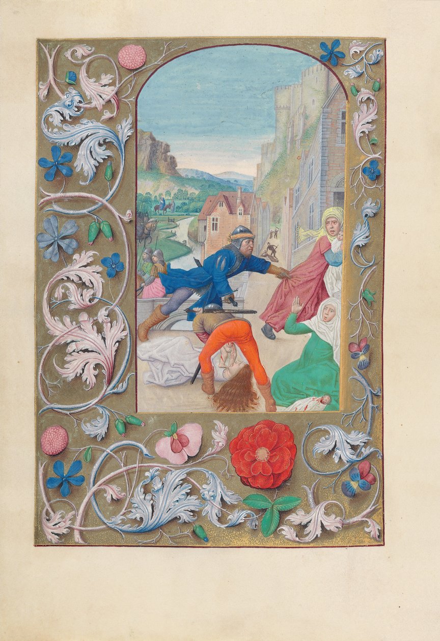 ساعات الملكة إيزابيلا الكاثوليكية ، ملكة إسبانيا: فل. 146v ، مجزرة ... ، c1500. بواسطة سيد كتاب الصلاة الأول لماكسيميليان