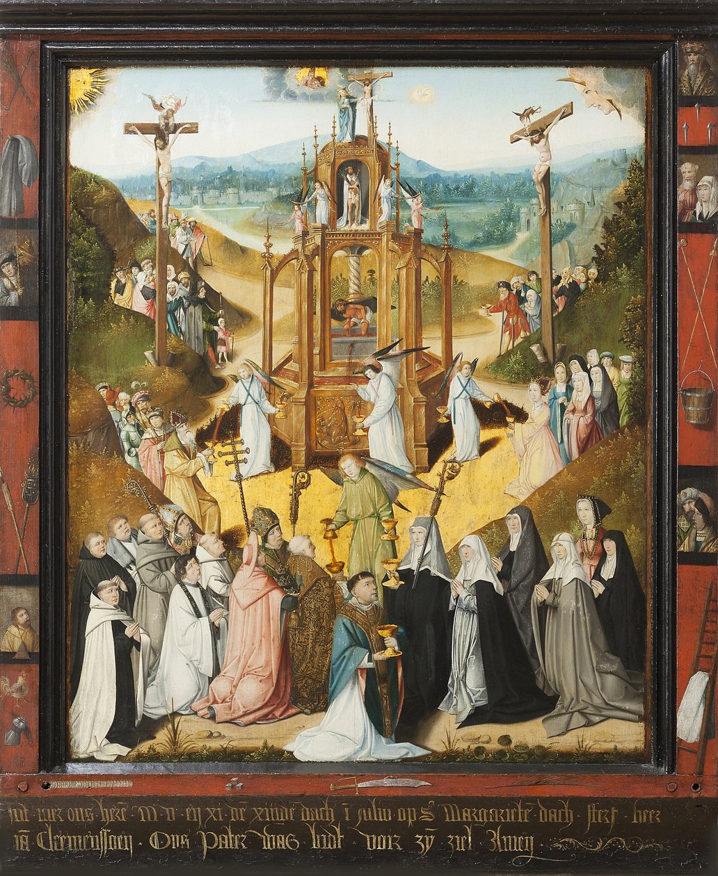 La fontaine de vie، epitaphe pour frere Clemenssoen - ينبوع الحياة. مرثية للأب كليمنسوين - سيد ينبوع الحياة في براغ (نشط بين 1475 و 1525). زيت على خشب بواسطة سيد نافورة الحياة