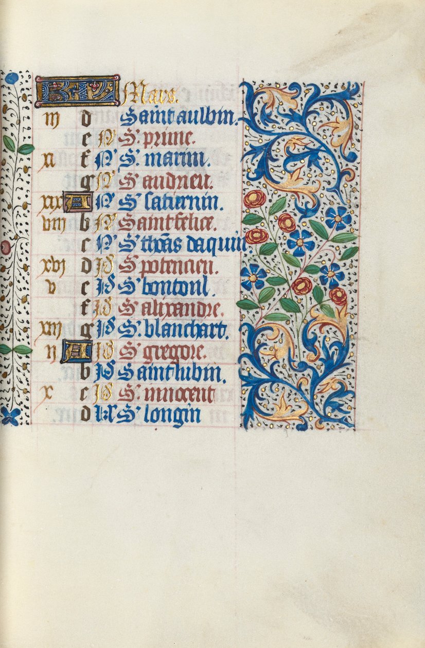كتاب ساعات استخدام روان: fol. 3 و ، ج. 1470. بواسطة سيد لاتيني جنيف