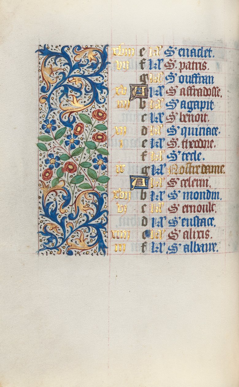 كتاب ساعات استخدام روان: fol. 3 ج ، ج. 1470. بواسطة سيد لاتيني جنيف