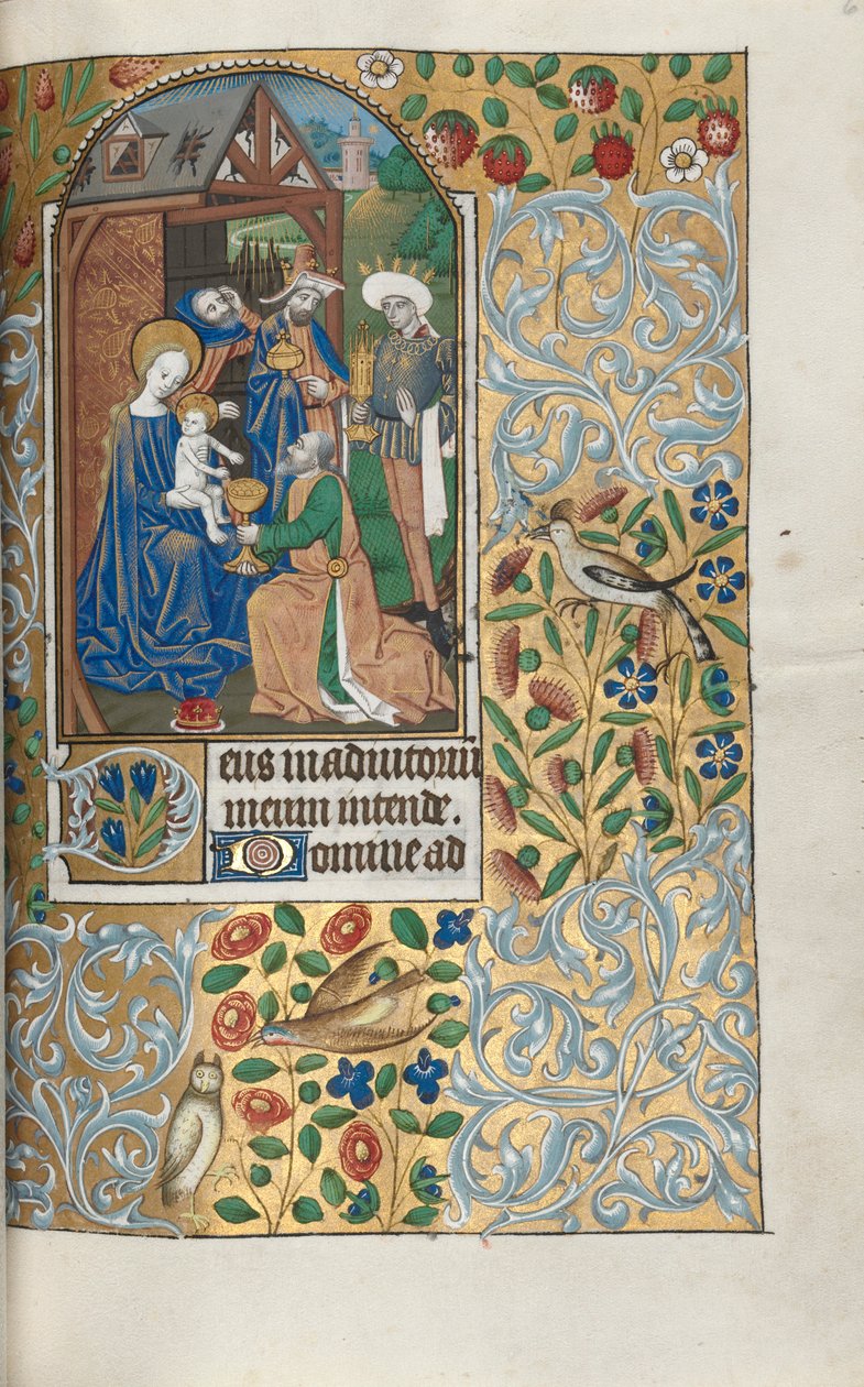 كتاب ساعات استخدام روان: fol. 64 و ، عشق المجوس ، ج. 1470. بواسطة سيد لاتيني جنيف