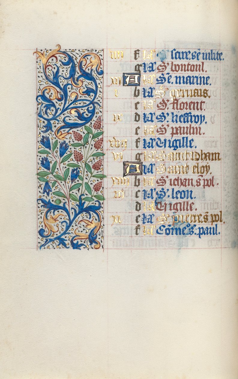 كتاب ساعات استخدام روان: fol. 6 فولت ، ج. 1470. بواسطة سيد لاتيني جنيف