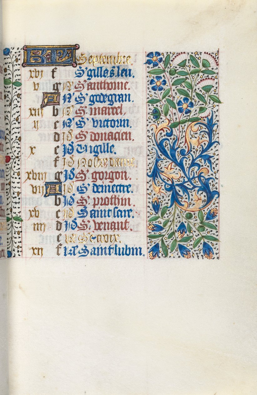 كتاب ساعات استخدام روان: fol. 9 و ، ج. 1470. بواسطة سيد لاتيني جنيف