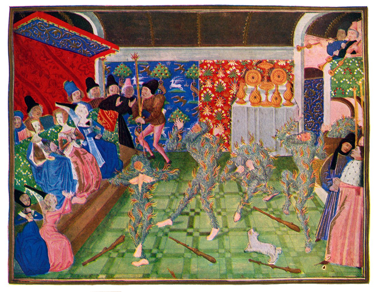 حفلة تنكرية في البلاط الفرنسي ، 1393 ، 1470-1475. بواسطة سيد هارلي Froissart