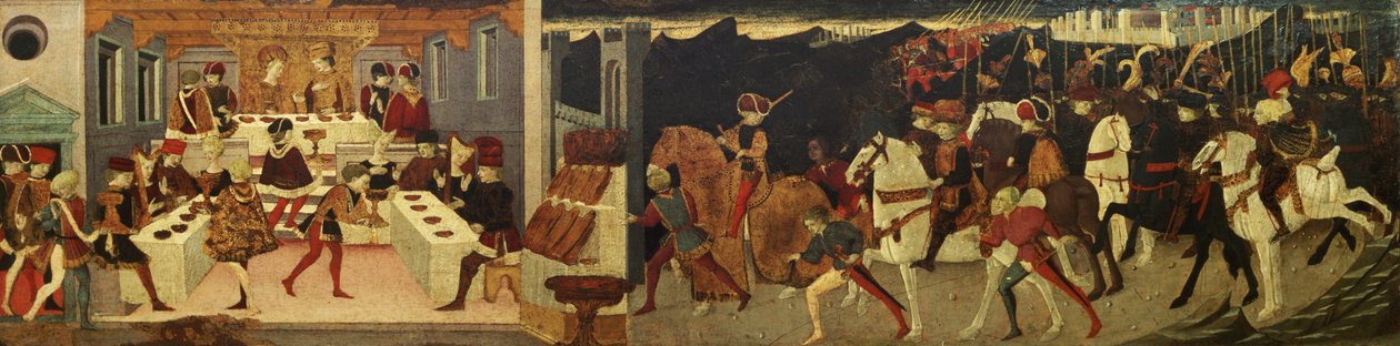 قصة الاتيل على ظهور الخيل وفي مأدبة (لوحة) بواسطة سيد صندوق الجارف