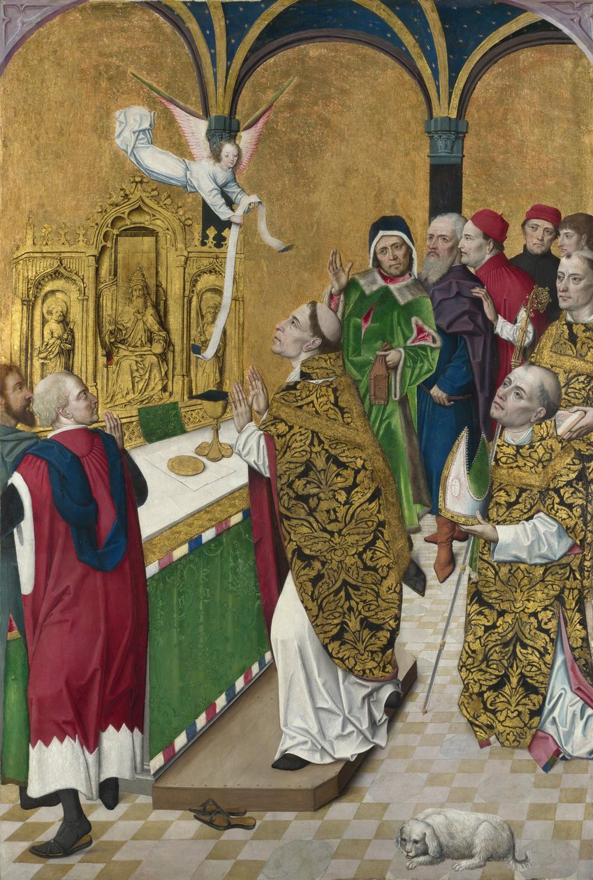 قداس القديس هوبيرت. مصراع من Werden Altarpiece ، ca 1485 بواسطة سيد حياة العذراء