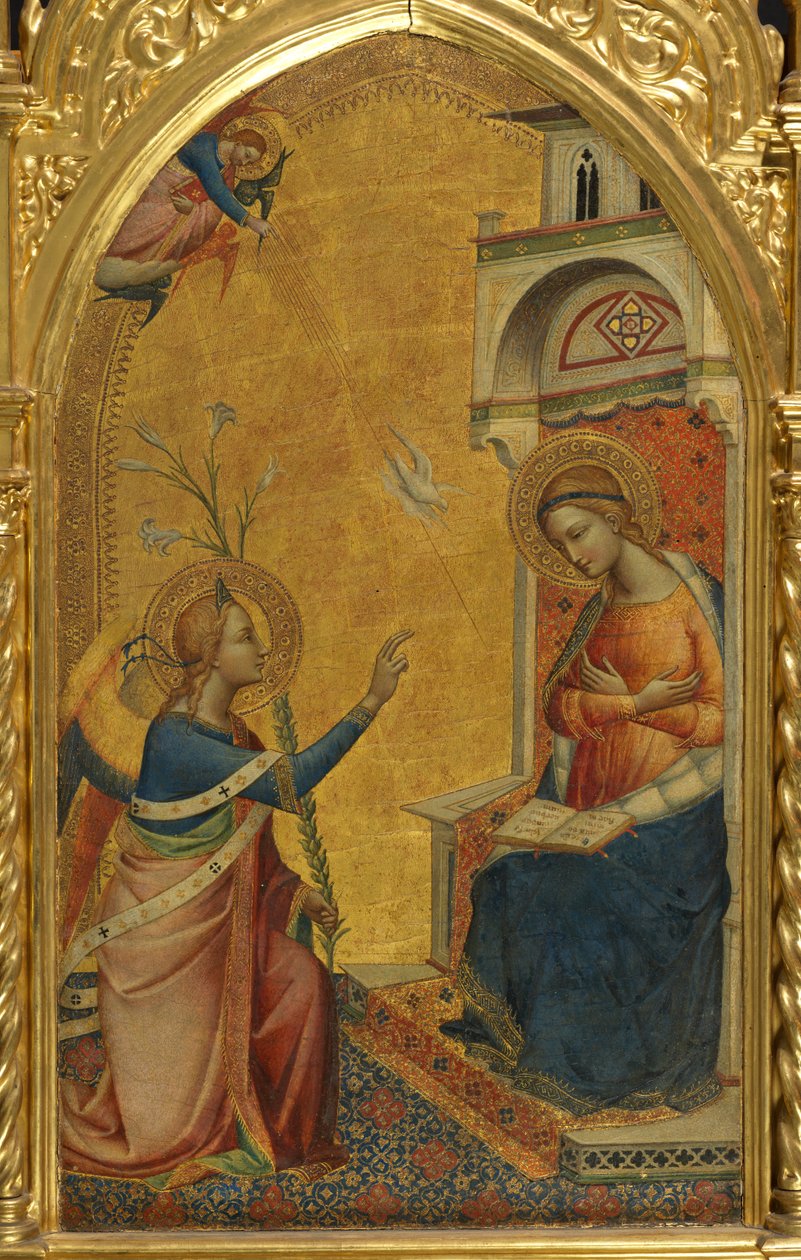 البشارة ، حوالي 1350 - 75 (تمبرا على اللوح) بواسطة سيد Misericordia (Attr.to)