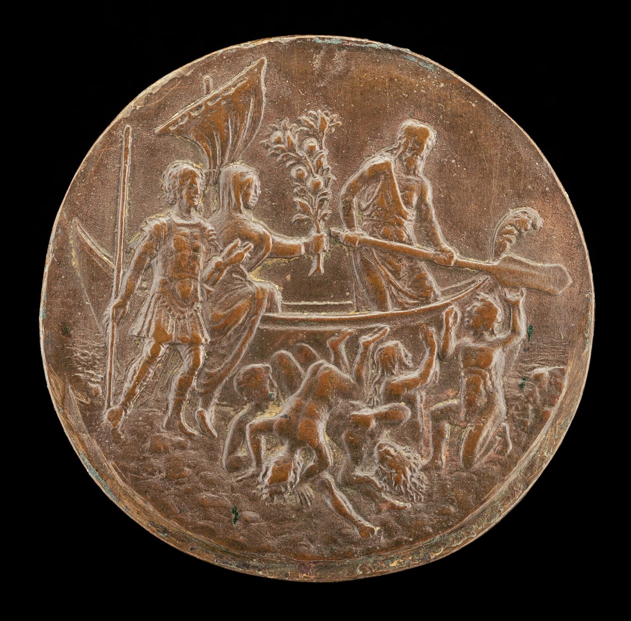 أينيس ينحدر إلى العالم السفلي ، الربع الرابع من القرن الخامس عشر. بواسطة سيد Orpheus Legend