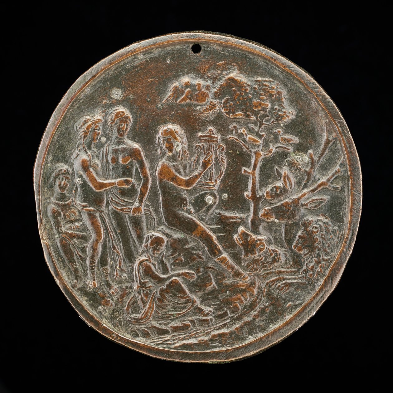 أورفيوس يعزف على الحيوانات ، الربع الرابع من القرن الخامس عشر. بواسطة سيد Orpheus Legend