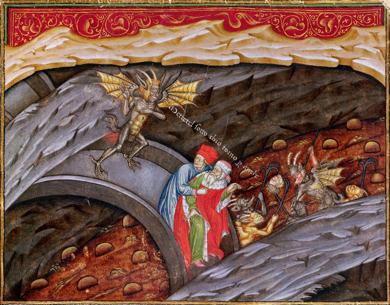 السيدة 2017 f.245 جحيم دانتي مع تعليق بقلم Guiniforte degli Bargigi ca. 1440 بواسطة ماجستير في السيرة الذاتية