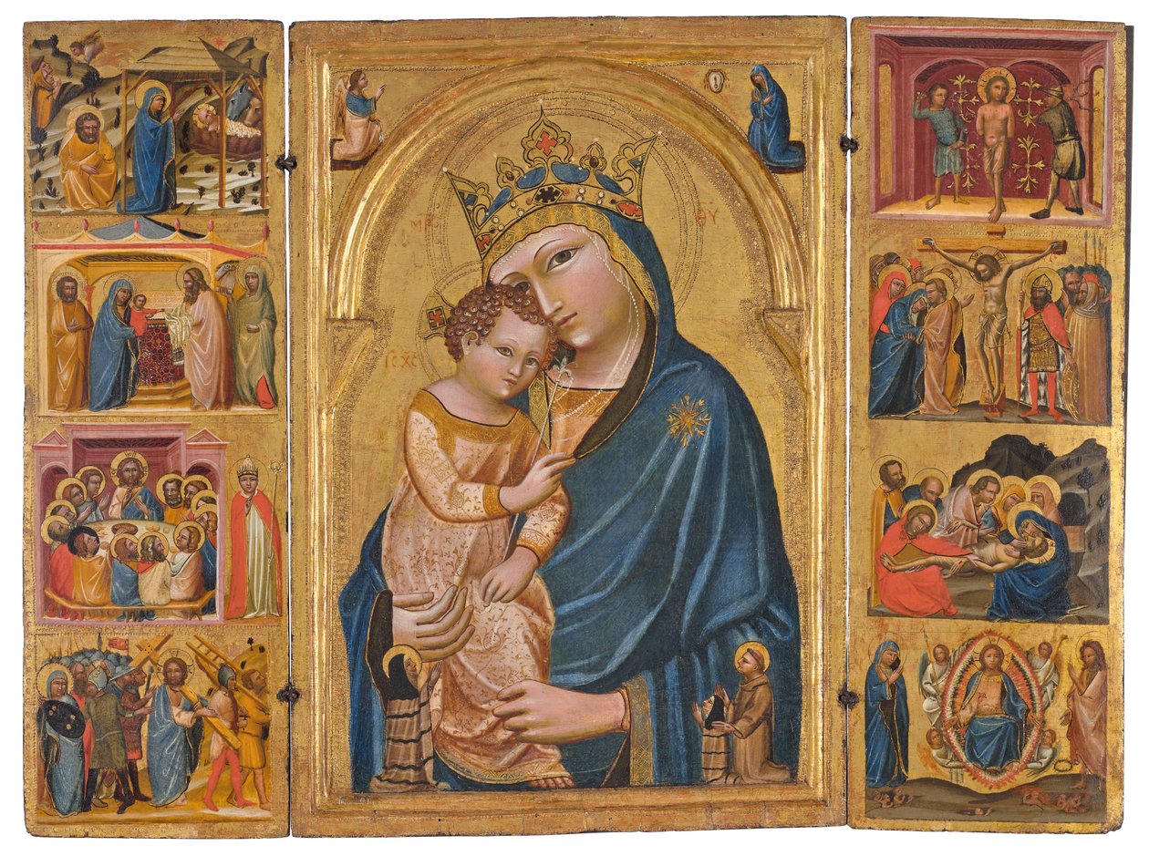والراف بالثلاثي، ج. 1360 (درجة الحرارة والذهب على اللوحة) بواسطة ماجستير في Wallraf Triptych
