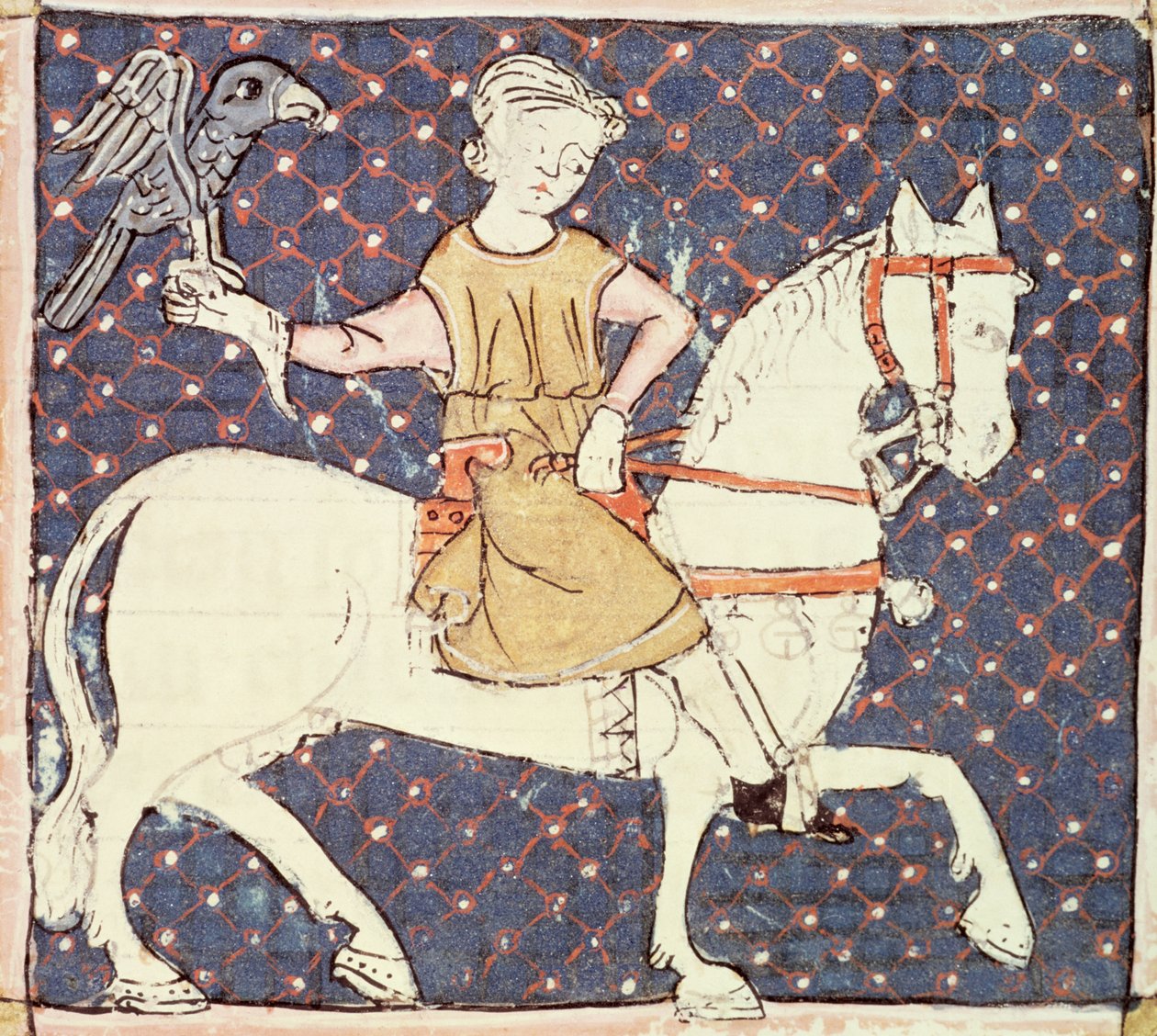 Fol.58v مايو: الصيد بالصقور بواسطة Matfre Ermengaut