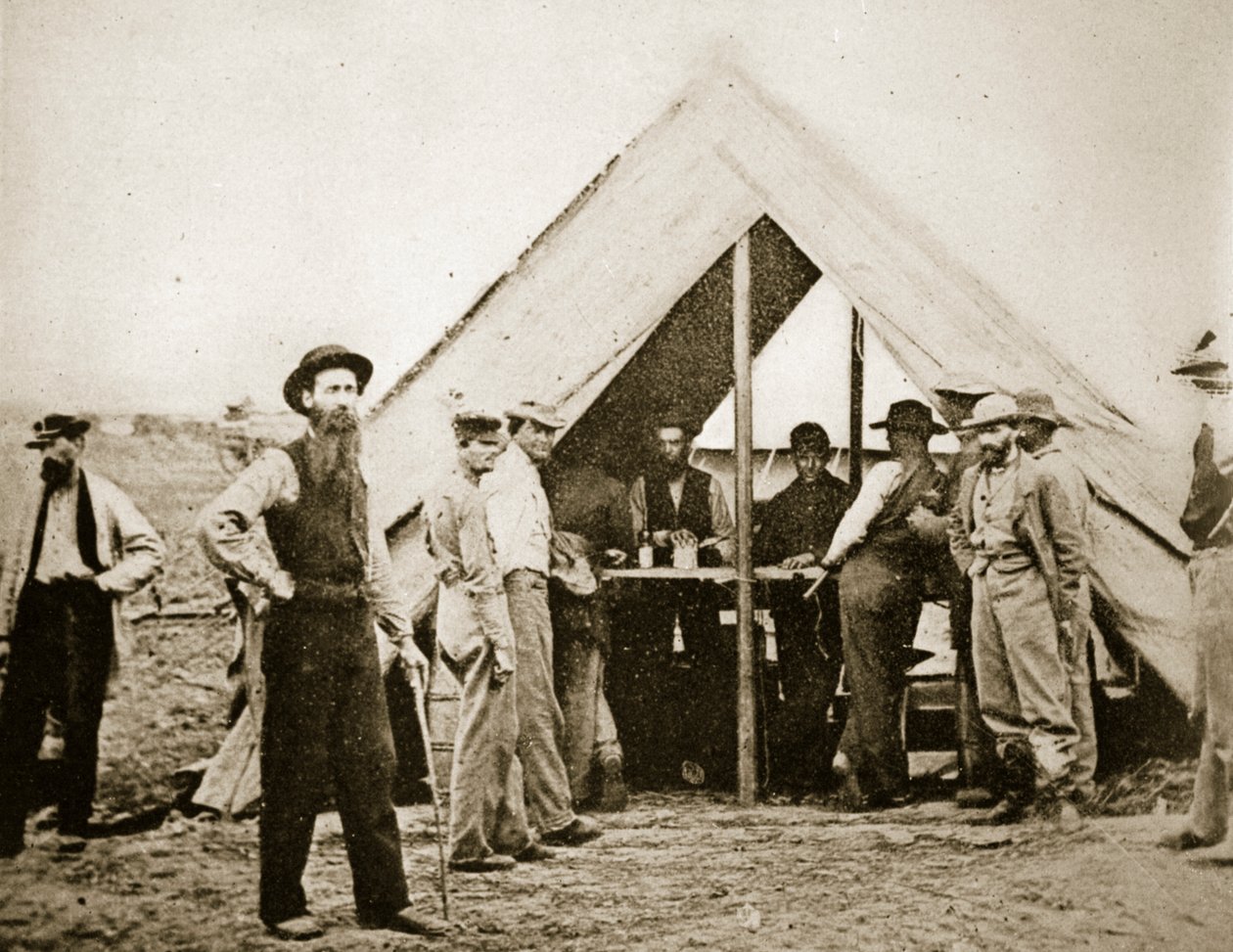 خيمة سوتلر (حارس مخزن الجيش) ، يونيو 1864 - أبريل 1865 بواسطة ماثيو ب برادي