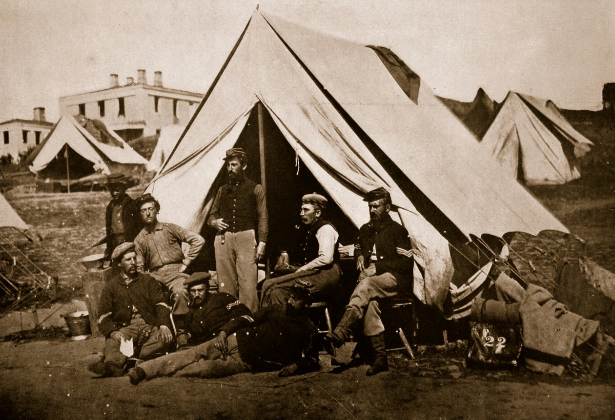 مجموعة من 22 متطوعًا في نيويورك ، 1861-1865 (صورة بني داكن) بواسطة ماثيو ب برادي