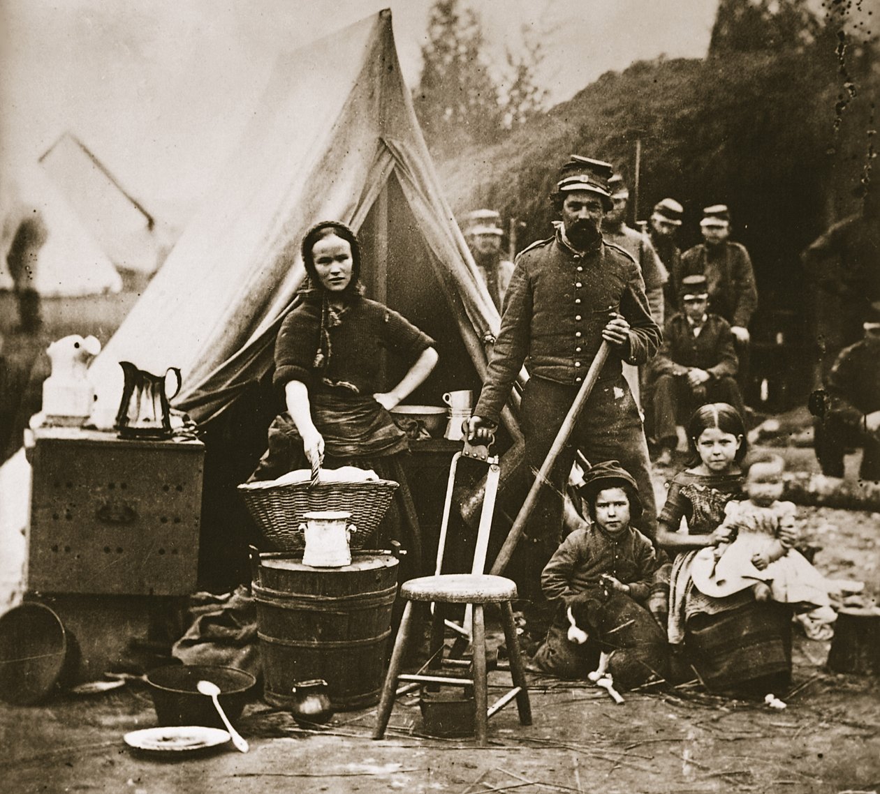 معسكر مشاة بنسلفانيا الحادي والثلاثين بالقرب من Fort Slocum ، 1862 (حفر ضوئي) بواسطة ماثيو ب برادي