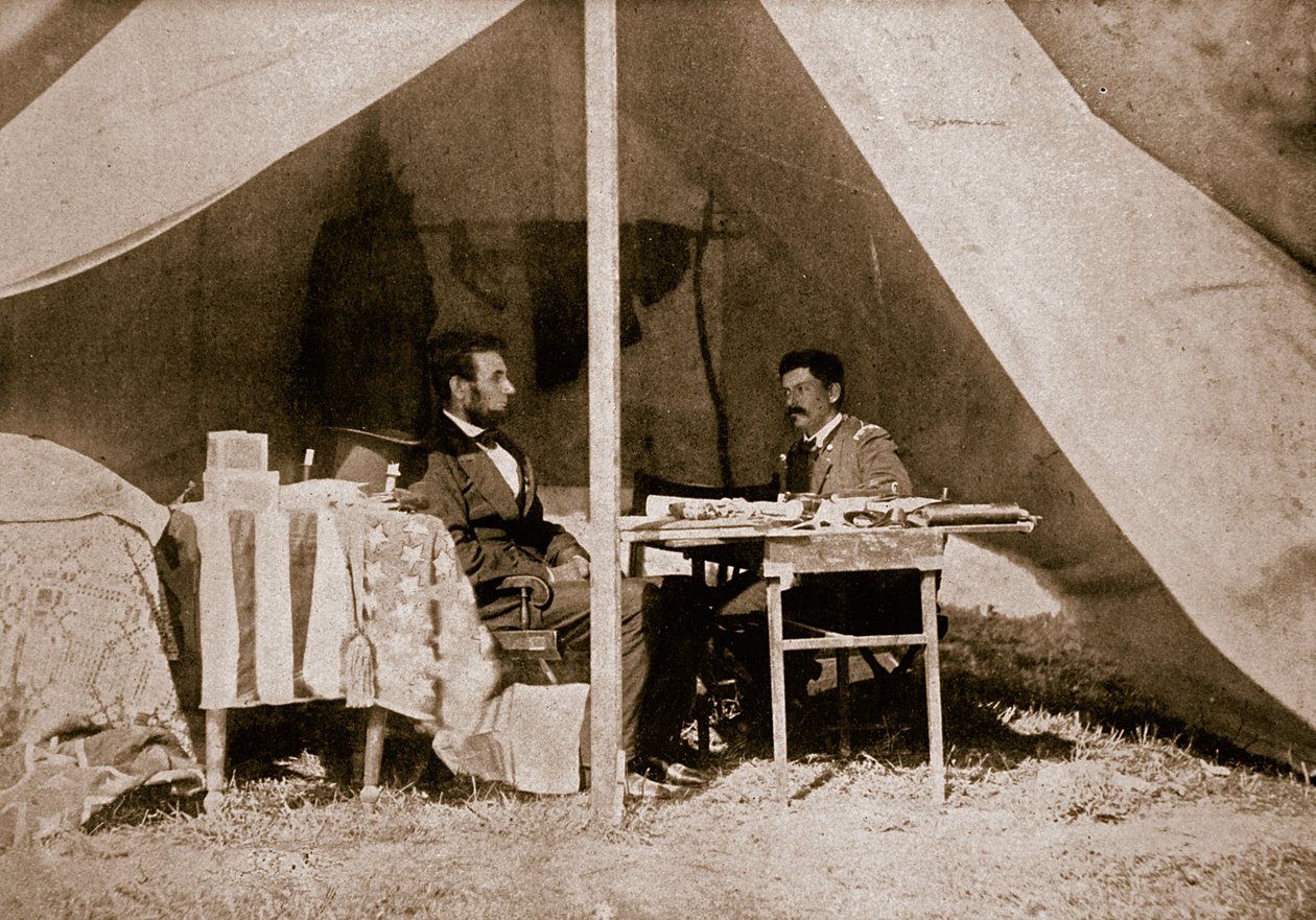 المقابلة الأخيرة بين الرئيس لينكولن والجنرال ماكليلان في أنتيتام ، 1862 بواسطة ماثيو ب برادي