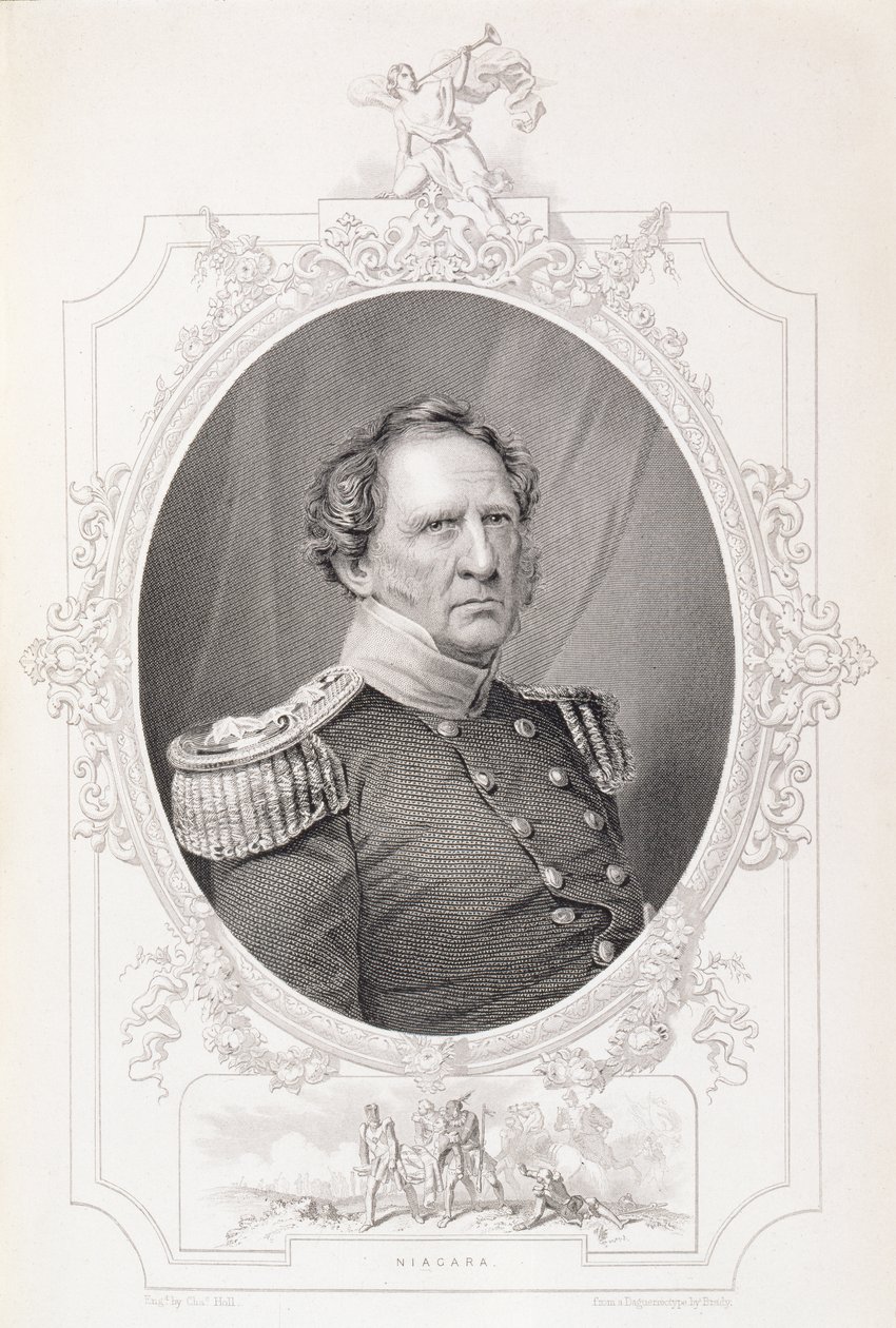 وينفيلد سكوت (1786-1866) من "تاريخ الولايات المتحدة" ، المجلد. الثاني ، من قبل تشارلز ماكاي ، محفور من قبل تشارلز هول من نمط داغر بواسطة ماثيو ب برادي