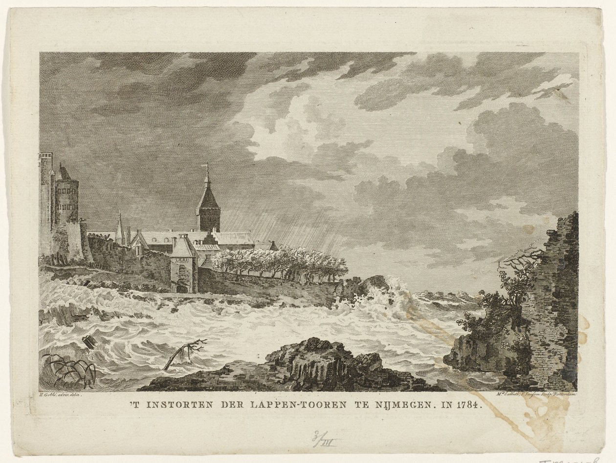 انهيار لابينتورين في نيميغن ، 1784 انهيار أبراج لابين في نيميغن. في عام 1784 (العنوان على الكائن) بواسطة ماتياس دي ساليث