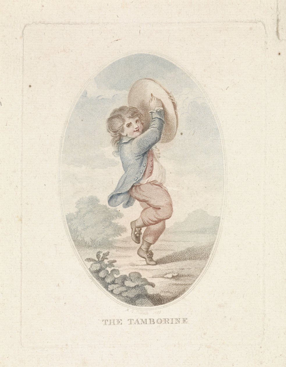 الصبي مع الدف Tamborine (العنوان على الكائن) بواسطة ماتياس دي ساليث