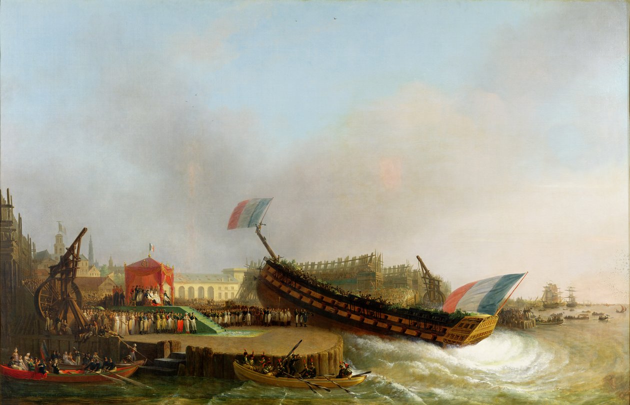 نابليون (1769-1821) وماري لويز (1791-1847) عند إطلاق فيلم The Friedland في أنتويرب ، في 2 مايو 1810 بواسطة Mathieu Ignace van Bree