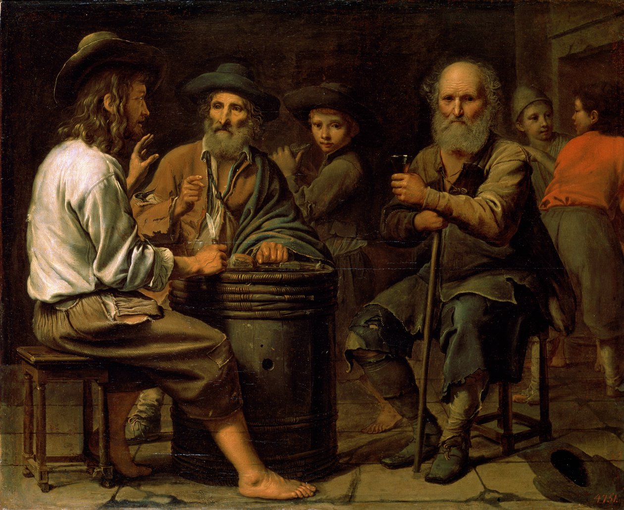 الفلاحون في حانة ، 1640s. بواسطة ماتيو لو نين