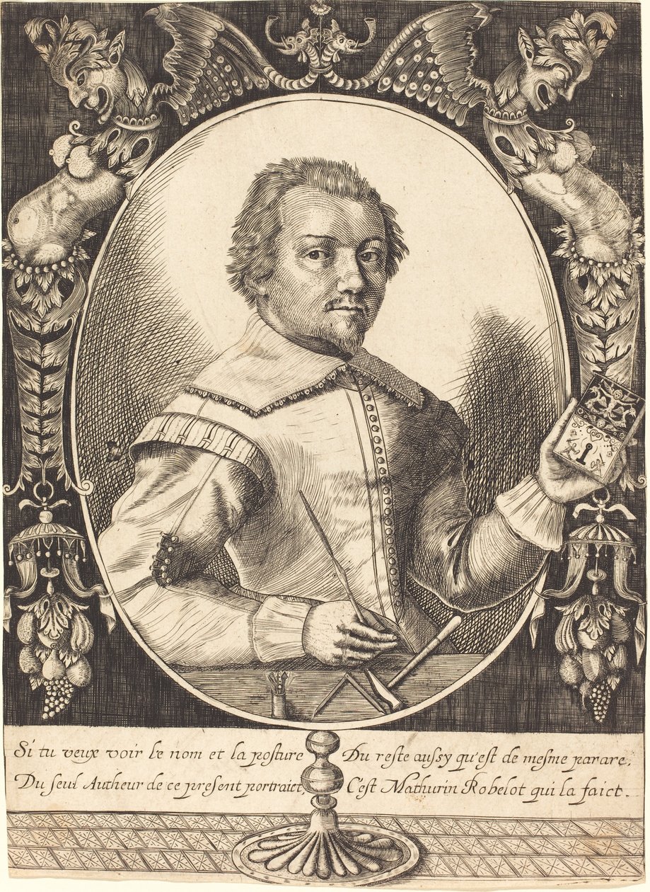 صورة ذاتية ، c.1630 (النقش على ورق مسدود) بواسطة ماثورين روبيلوت