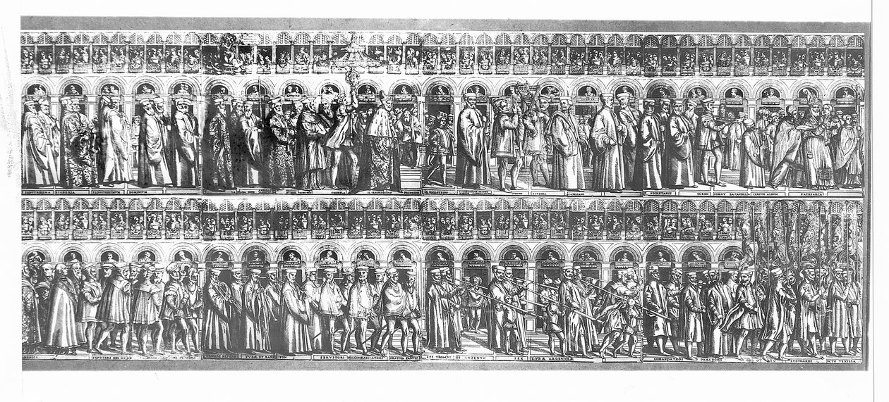 موكب دوجي ومسؤولي البندقية ، c.1555-60 بواسطة ماتيو باجاني