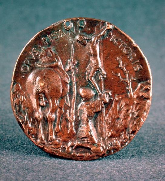 ميدالية (عكسية) لسيجيسموندو باندولفو مالاتيستا (1417-68) ، تصور الصلب ، 1446 (للوجه الآخر انظر 165742) بواسطة Matteo di Andrea de Pasti