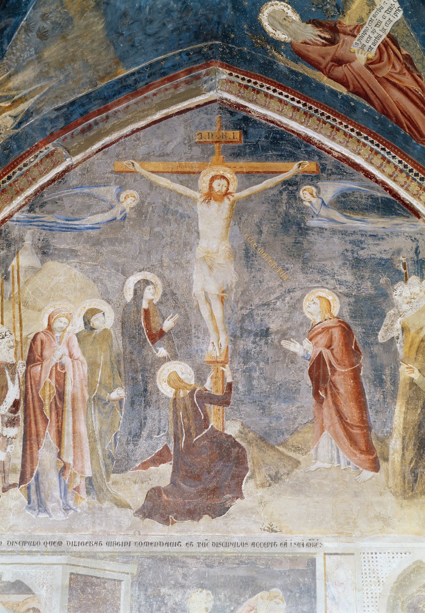 الصلب ، تفاصيل من المركز ، من كنيسة القديس يوحنا ، 1347 بواسطة Matteo di Giovanetto da Viterbo
