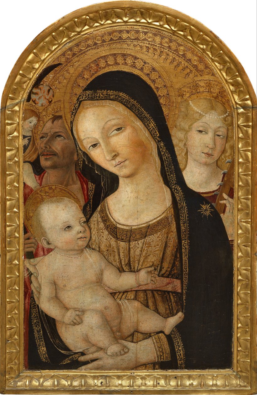 مادونا والطفل مع سانت كاترين والقديس كريستوف بواسطة Matteo di Giovanni di Bartolo