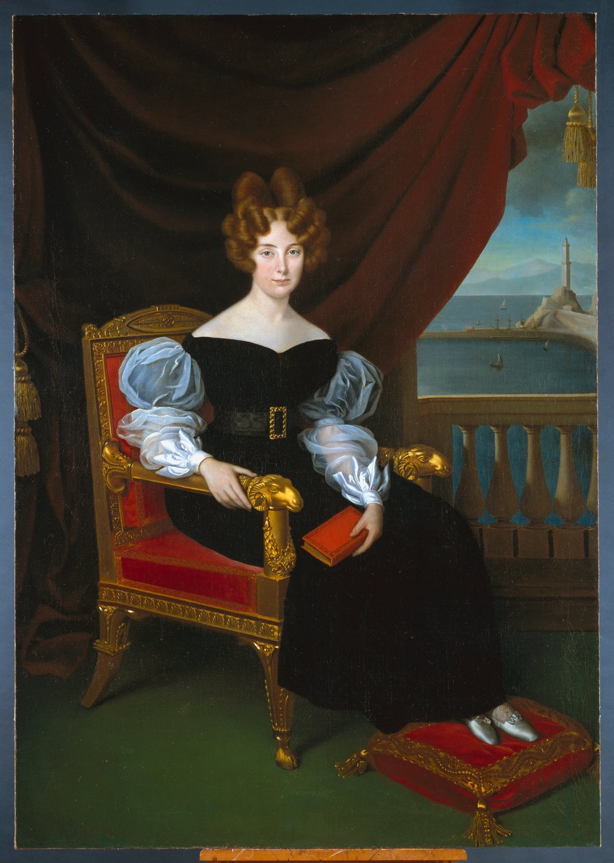 ماريا برينول سال دي فيراري ، دوقة جاليرا (1811-1888) "لوحة لماتيو أنطونيو بيكاسو (1794-1879) Dim 191x133 cm Genes، Musei di strada nuova بواسطة ماتيو أنطونيو بيكاسو