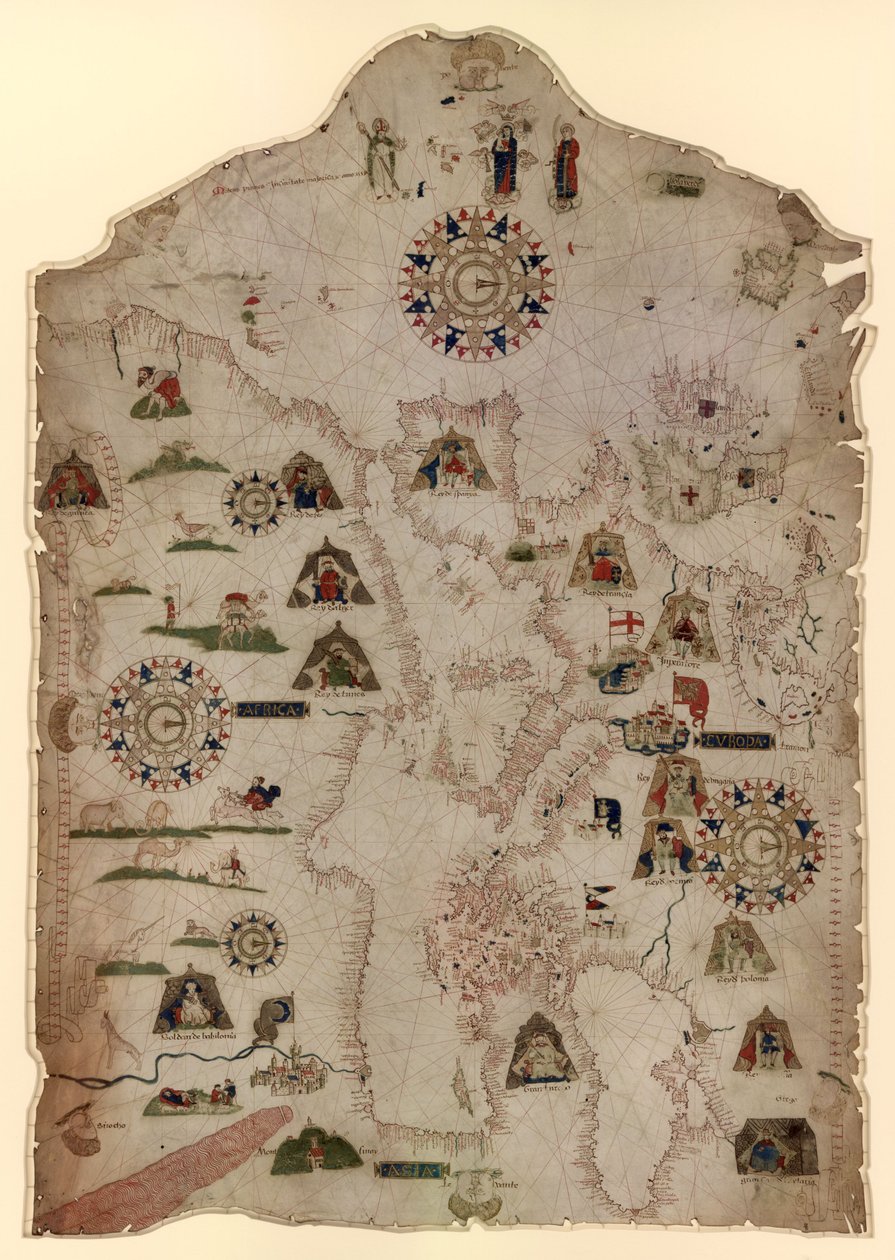 مخطط البحر الأبيض المتوسط والبحر الأسود وسواحل أوروبا الغربية وشمال غرب أفريقيا ، c.1559 بواسطة ماتيو برونز