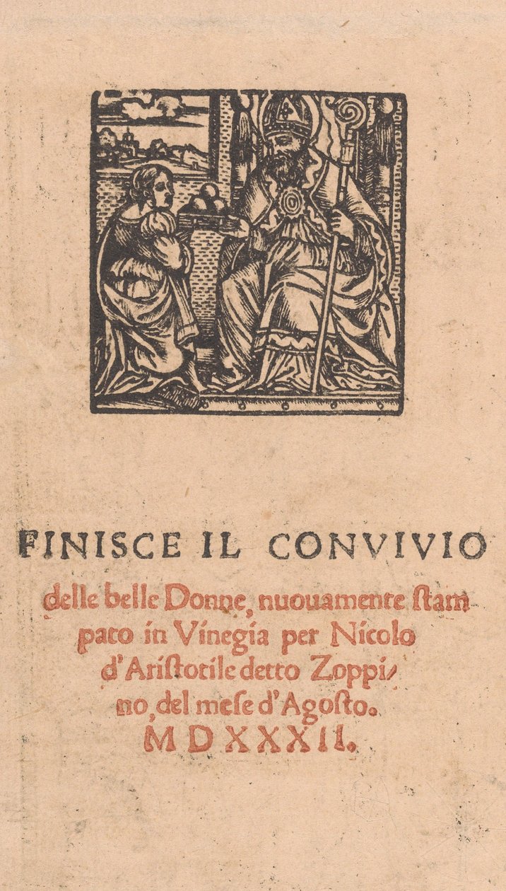 Convivio delle Belle Donne ، الصفحة 22 ظهرًا ، أغسطس 1532. ، أغسطس 1532. بواسطة ماتيو دا تريفيزو