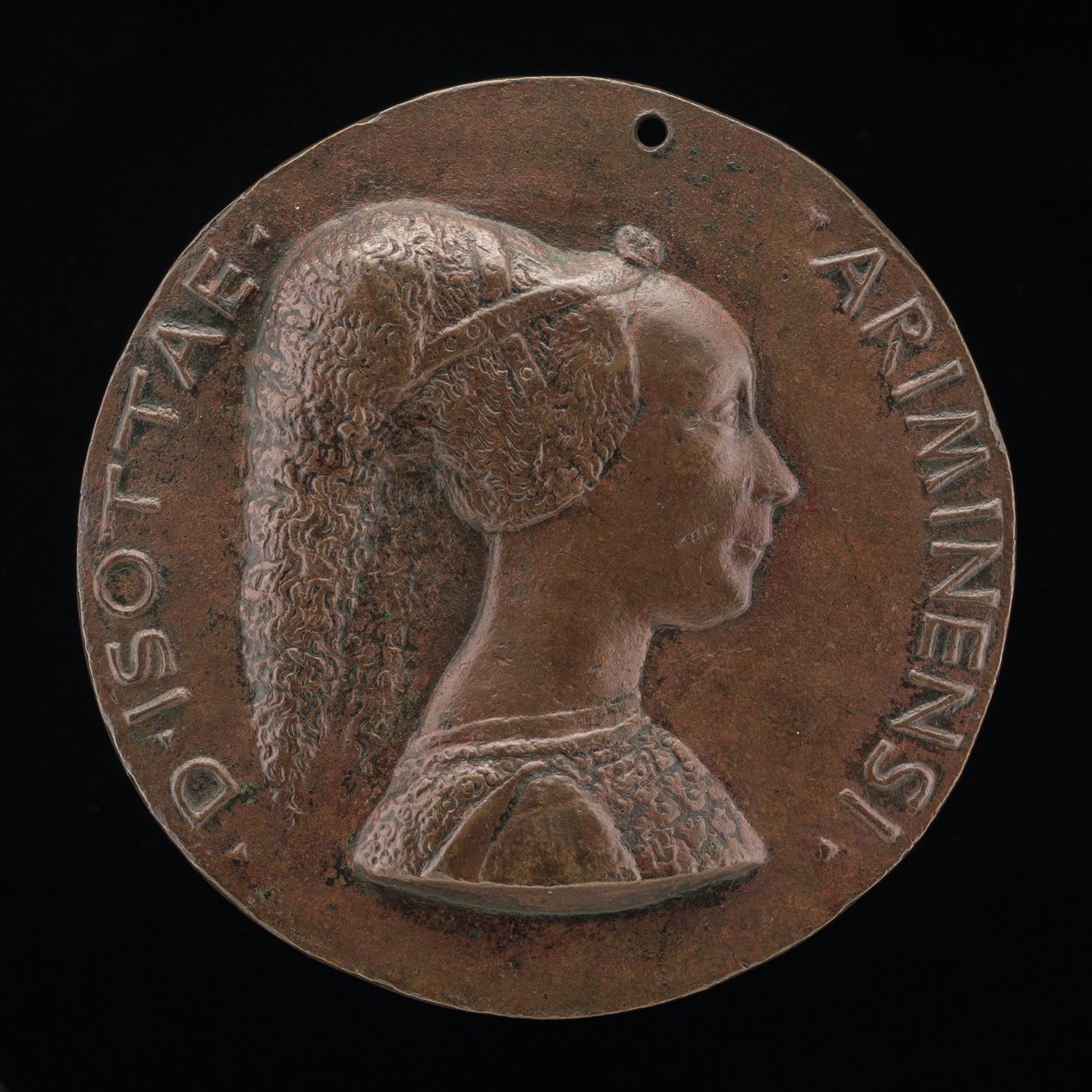 Isotta degli Atti، 14321433-1474، Mistress 1446، then زوجة بعد 1453 من Sigismondo Malatesta [obv بواسطة Matteo di Andrea de Pasti