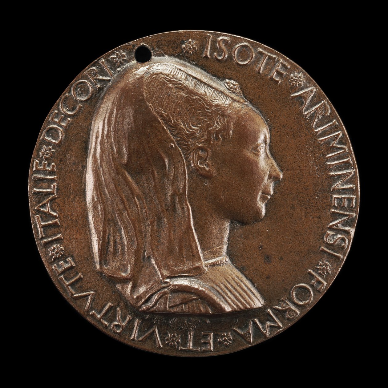Isotta degli Atti، 14321433-1474، Mistress 1446، then زوجة بعد 1453 من Sigismondo Malatesta [obv بواسطة Matteo di Andrea de Pasti