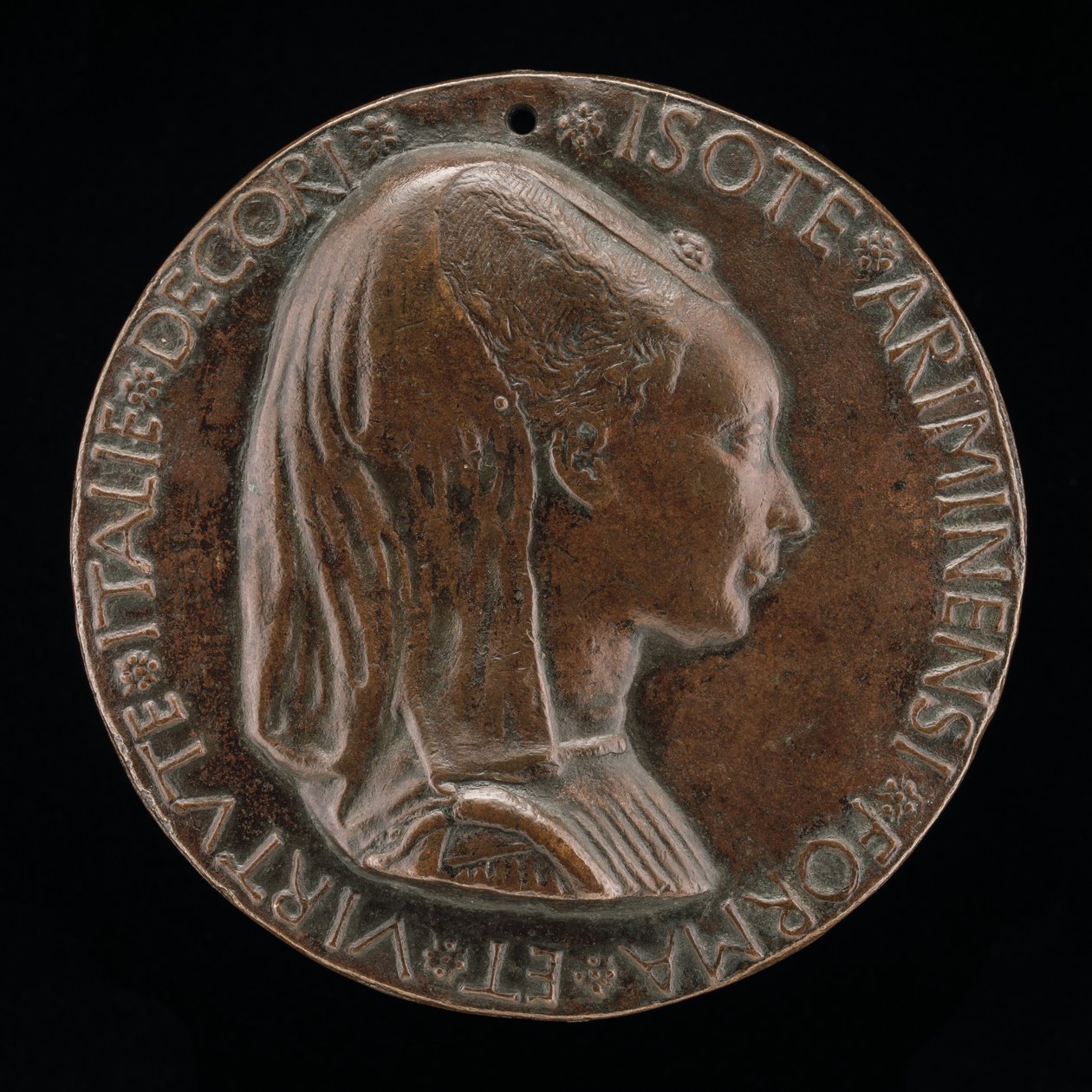 Isotta degli Atti، 14321433-1474، Mistress 1446، then زوجة بعد 1453 من Sigismondo Malatesta [obv بواسطة Matteo di Andrea de Pasti