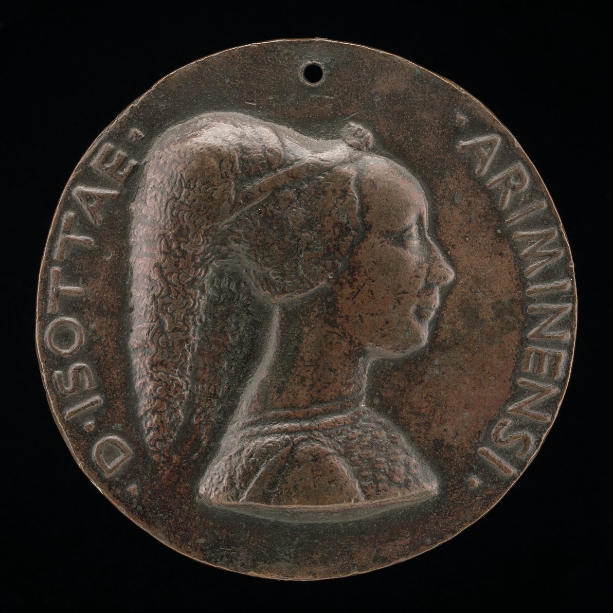 Isotta degli Atti، 14321433-1474، Mistress 1446، then زوجة بعد 1453 من Sigismondo Malatesta [obv بواسطة Matteo di Andrea de Pasti