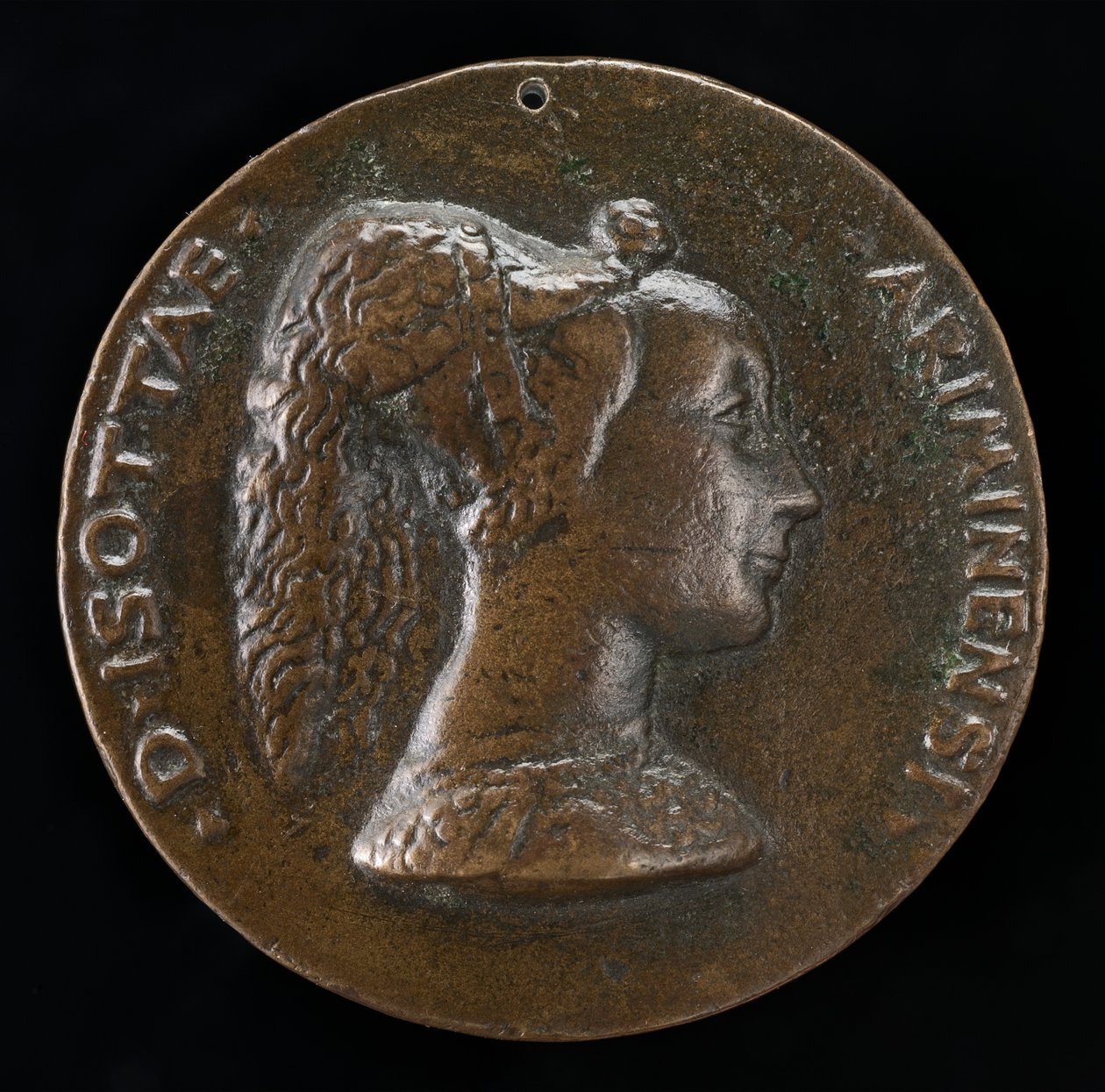 Isotta degli Atti، 14321433-1474، Mistress 1446، then زوجة بعد 1453 من Sigismondo Malatesta [obv بواسطة Matteo di Andrea de Pasti