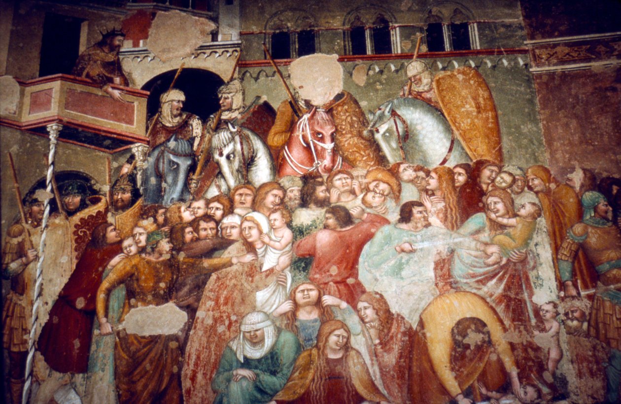 مذبحة الأبرياء ، فريسكو في كنيسة سانتي أغوستينو ، سيينا ، 1482 بواسطة ماتيو دي جيوفاني